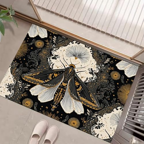 JEDTAKCT Eingangsteppich Motten-Sternenhimmel Geheimnisvolle Tiere Schwarzes Gold Fußmatte Innen, rutschfeste Dauerhaft Fußmatte Waschbar Schmutz Widerstehen Türmatte Für Haustür Eingang 50X80Cm JEDTAKCT Eingangsteppich Motten-Sternenhimmel Geheimnisvolle Tiere Schwarzes Gold Fußmatte Innen, rutschfeste Dauerhaft Fußmatte Waschbar Schmutz Widerstehen Türmatte Für Haustür Eingang 50X80Cm von JEDTAKCT