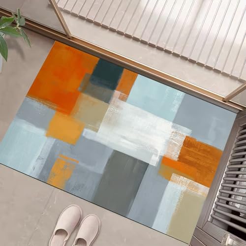 JEDTAKCT Eingangsteppich Ölgemälde Geometrisch Abstrakt Modern Blau-Grau Fußmatte Innen, rutschfeste Dauerhaft Fußmatte Waschbar Schmutz Widerstehen Türmatte Für Haustür Eingang 60X90Cm JEDTAKCT Eingangsteppich Ölgemälde Geometrisch Abstrakt Modern Blau-Grau Fußmatte Innen, rutschfeste Dauerhaft Fußmatte Waschbar Schmutz Widerstehen Türmatte Für Haustür Eingang 60X90Cm von JEDTAKCT