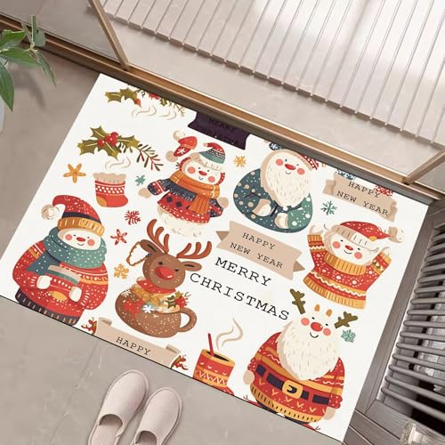 JEDTAKCT Eingangsteppich Weihnachtsschneemann Cartoon Illustration Beige Fußmatte Innen, rutschfeste Dauerhaft Fußmatte Waschbar Schmutz Widerstehen Türmatte Für Haustür Eingang 40X60Cm JEDTAKCT Eingangsteppich Weihnachtsschneemann Cartoon Illustration Beige Fußmatte Innen, rutschfeste Dauerhaft Fußmatte Waschbar Schmutz Widerstehen Türmatte Für Haustür Eingang 40X60Cm von JEDTAKCT
