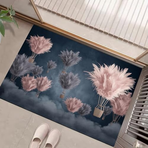 JEDTAKCT Feder-Heißluftballon Fußmatte Teppich Fantasielandschaft Kurzflor Fussmatte Dunkelgrau Türmatte rutschfest Waschbarer Retro Teppich Für Esszimmer Flur Eingangsbereich Fußabtreter 40X60Cm JEDTAKCT Feder-Heißluftballon Fußmatte Teppich Fantasielandschaft Kurzflor Fussmatte Dunkelgrau Türmatte rutschfest Waschbarer Retro Teppich Für Esszimmer Flur Eingangsbereich Fußabtreter 40X60Cm von JEDTAKCT