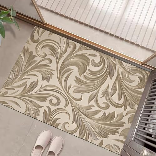 JEDTAKCT Fußmatte Für Den Innenbereich 40X60Cm, Maschinenwaschbar, Elegante Ranken Mittelalterliche Pflanzen, Beige Kleiner Teppich, rutschfest Niedriger Flor Teppiche Für Eingangsbereich Küche JEDTAKCT Fußmatte Für Den Innenbereich 40X60Cm, Maschinenwaschbar, Elegante Ranken Mittelalterliche Pflanzen, Beige Kleiner Teppich, rutschfest Niedriger Flor Teppiche Für Eingangsbereich Küche von JEDTAKCT