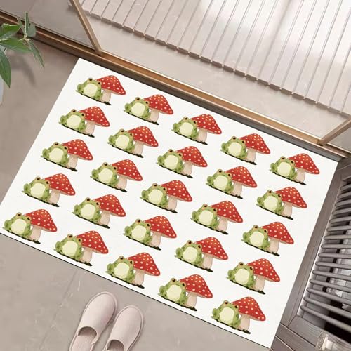 JEDTAKCT Fussmatte Innen 80X120Cm, Polka Dot Pilz Schlanke rutschfeste Fußmatte Für Den Innenbereich, Süßer Frosch Fußabtreter Türmatte, Absorbiert Wasser Schmutzfangmatte, Rot Grün JEDTAKCT Fussmatte Innen 80X120Cm, Polka Dot Pilz Schlanke rutschfeste Fußmatte Für Den Innenbereich, Süßer Frosch Fußabtreter Türmatte, Absorbiert Wasser Schmutzfangmatte, Rot Grün von JEDTAKCT