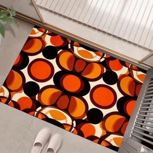 JEDTAKCT Gebranntes Orange Waschbarer Teppich Retro-Tupfen Muster 50X80Cm 70Er Jahre Geometrisch Eingangsbereich Modern Fußmatte Badezimmerteppich Weich rutschfest Kleiner Kurzflor Bad Schlafzimmer JEDTAKCT Gebranntes Orange Waschbarer Teppich Retro-Tupfen Muster 50X80Cm 70Er Jahre Geometrisch Eingangsbereich Modern Fußmatte Badezimmerteppich Weich rutschfest Kleiner Kurzflor Bad Schlafzimmer von JEDTAKCT