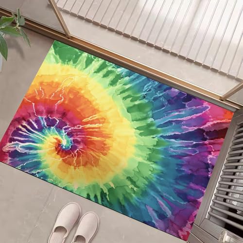 JEDTAKCT Gelbgrün Waschbarer Teppich Aquarellspirale Muster 60X90Cm Vintage Tie-Dye Eingangsbereich Modern Fußmatte Badezimmerteppich Weich rutschfest Kleiner Kurzflor Bad Schlafzimmer JEDTAKCT Gelbgrün Waschbarer Teppich Aquarellspirale Muster 60X90Cm Vintage Tie-Dye Eingangsbereich Modern Fußmatte Badezimmerteppich Weich rutschfest Kleiner Kurzflor Bad Schlafzimmer von JEDTAKCT