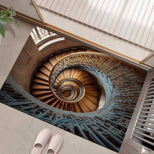 JEDTAKCT Gotische Wendeltreppe Fussmatte Teppich 40X60Cm, Wohnzimmerteppich Schlafzimmerteppich, Braun Waschbarer Fußmatte, Retro-Architektur Rutschfester Teppich Für Küche Flur Esszimmer JEDTAKCT Gotische Wendeltreppe Fussmatte Teppich 40X60Cm, Wohnzimmerteppich Schlafzimmerteppich, Braun Waschbarer Fußmatte, Retro-Architektur Rutschfester Teppich Für Küche Flur Esszimmer von JEDTAKCT