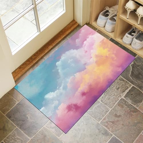 JEDTAKCT Gradientes Wolkenmeer Teppich Wohnzimmer Schlafzimmer Verträumter Himmel Waschbare Fußmatte Innen Puderblau Kurzflor rutschfest Dünne Fussmatte Schmutzfangmatte Für Küche 90X150Cm JEDTAKCT Gradientes Wolkenmeer Teppich Wohnzimmer Schlafzimmer Verträumter Himmel Waschbare Fußmatte Innen Puderblau Kurzflor rutschfest Dünne Fussmatte Schmutzfangmatte Für Küche 90X150Cm von JEDTAKCT