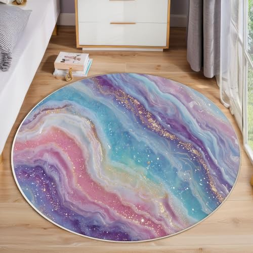 JEDTAKCT Kristallmarmor Teppich Rund 200 cm rutschfest Teppiche Wohnzimmer, Traumfluss Waschbar Teppiche Kurzflor Weich Runder Teppich Lavendelviolett for Schlafzimmer Studie Heimbüro JEDTAKCT Kristallmarmor Teppich Rund 200 cm rutschfest Teppiche Wohnzimmer, Traumfluss Waschbar Teppiche Kurzflor Weich Runder Teppich Lavendelviolett for Schlafzimmer Studie Heimbüro von JEDTAKCT