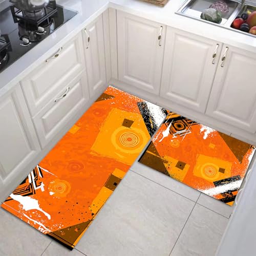 JEDTAKCT Küchenteppich Set 2 Stück Western Geometric rutschfeste Küchenmatte, Spritztinte Poster Waschbare Matten Teppiche Set, Teppich Läufer Für Flur Wohnraum (Gebranntes Orange, 40X60Cm+40X120Cm) JEDTAKCT Küchenteppich Set 2 Stück Western Geometric rutschfeste Küchenmatte, Spritztinte Poster Waschbare Matten Teppiche Set, Teppich Läufer Für Flur Wohnraum (Gebranntes Orange, 40X60Cm+40X120Cm) von JEDTAKCT