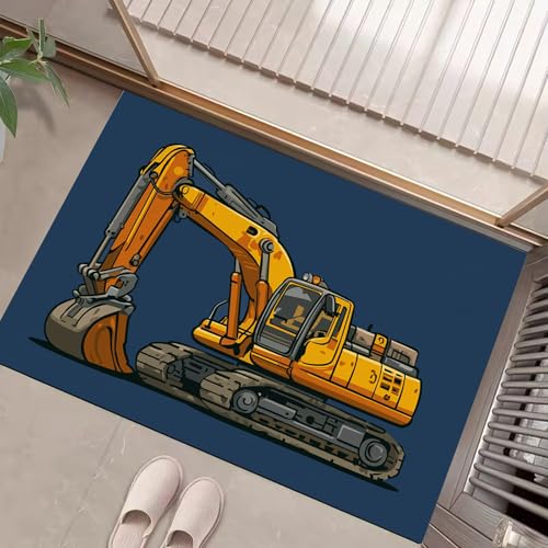 JEDTAKCT Marineblau Waschbarer Teppich Süßer Bagger Muster 40X60Cm Einfache Illustration Eingangsbereich Modern Fußmatte Badezimmerteppich Weich rutschfest Kleiner Kurzflor Bad Schlafzimmer JEDTAKCT Marineblau Waschbarer Teppich Süßer Bagger Muster 40X60Cm Einfache Illustration Eingangsbereich Modern Fußmatte Badezimmerteppich Weich rutschfest Kleiner Kurzflor Bad Schlafzimmer von JEDTAKCT