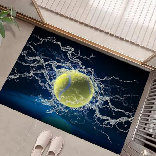 JEDTAKCT Marineblau Waschbarer Teppich Tennisball Wasserkräuselung Muster 40X60Cm Fantasy Sports Eingangsbereich Modern Fußmatte Badezimmerteppich Weich rutschfest Kleiner Kurzflor Bad Schlafzimmer JEDTAKCT Marineblau Waschbarer Teppich Tennisball Wasserkräuselung Muster 40X60Cm Fantasy Sports Eingangsbereich Modern Fußmatte Badezimmerteppich Weich rutschfest Kleiner Kurzflor Bad Schlafzimmer von JEDTAKCT