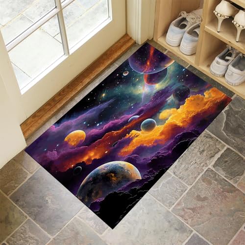 JEDTAKCT Nebelplanet Teppich Wohnzimmer Schlafzimmer Fantasy-Universum Waschbare Fußmatte Innen Deep Purple Kurzflor rutschfest Dünne Fussmatte Schmutzfangmatte Für Küche 90X150Cm JEDTAKCT Nebelplanet Teppich Wohnzimmer Schlafzimmer Fantasy-Universum Waschbare Fußmatte Innen Deep Purple Kurzflor rutschfest Dünne Fussmatte Schmutzfangmatte Für Küche 90X150Cm von JEDTAKCT