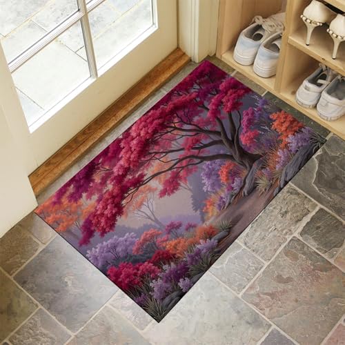 JEDTAKCT Nebliger Ahornwald Fußmatte Teppich Herbstlandschaft Kurzflor Fussmatte Fuchsia Türmatte rutschfest Waschbarer Retro Teppich Für Esszimmer Flur Eingangsbereich Fußabtreter 40X60Cm JEDTAKCT Nebliger Ahornwald Fußmatte Teppich Herbstlandschaft Kurzflor Fussmatte Fuchsia Türmatte rutschfest Waschbarer Retro Teppich Für Esszimmer Flur Eingangsbereich Fußabtreter 40X60Cm von JEDTAKCT