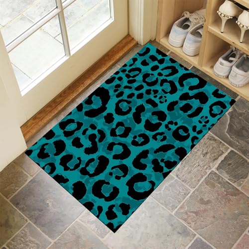JEDTAKCT Psychedelischer Leopard Fußmatte Teppich Tierthema Kurzflor Fussmatte Türkis Türmatte rutschfest Waschbarer Retro Teppich Für Esszimmer Flur Eingangsbereich Fußabtreter 90X150Cm JEDTAKCT Psychedelischer Leopard Fußmatte Teppich Tierthema Kurzflor Fussmatte Türkis Türmatte rutschfest Waschbarer Retro Teppich Für Esszimmer Flur Eingangsbereich Fußabtreter 90X150Cm von JEDTAKCT