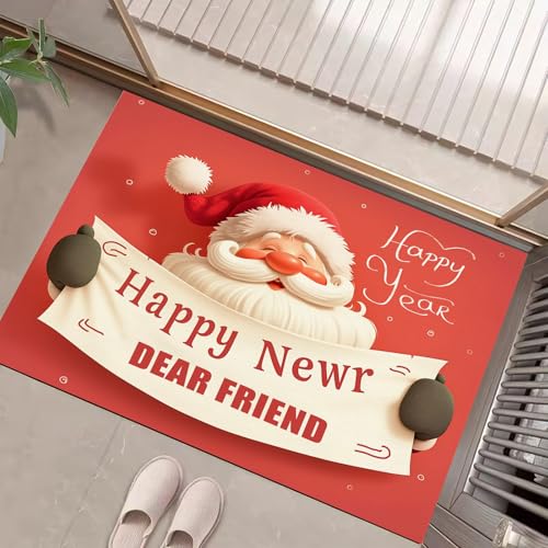 JEDTAKCT Rot Waschbarer Teppich 3D Weihnachtsmann Muster 80X120Cm Mode Grußkarte Eingangsbereich Modern Fußmatte Badezimmerteppich Weich rutschfest Kleiner Kurzflor Bad Schlafzimmer JEDTAKCT Rot Waschbarer Teppich 3D Weihnachtsmann Muster 80X120Cm Mode Grußkarte Eingangsbereich Modern Fußmatte Badezimmerteppich Weich rutschfest Kleiner Kurzflor Bad Schlafzimmer von JEDTAKCT