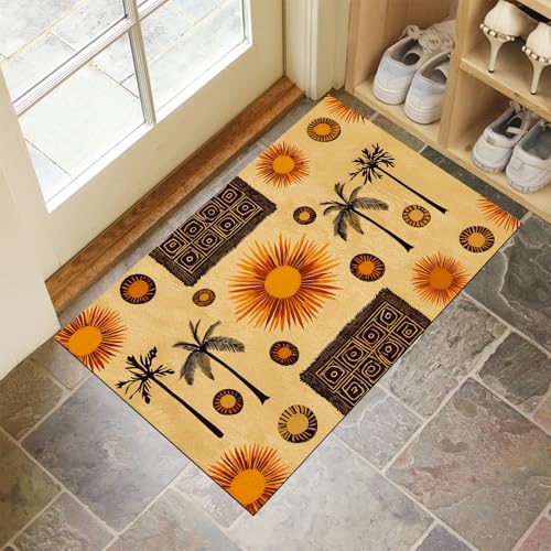 JEDTAKCT Senfgelb Waschbarer Teppich Sonne Kokospalmen Muster 80X120Cm Afrikanische Geometrie Eingangsbereich Modern Fußmatte Badezimmerteppich Weich rutschfest Kleiner Kurzflor Bad Schlafzimmer JEDTAKCT Senfgelb Waschbarer Teppich Sonne Kokospalmen Muster 80X120Cm Afrikanische Geometrie Eingangsbereich Modern Fußmatte Badezimmerteppich Weich rutschfest Kleiner Kurzflor Bad Schlafzimmer von JEDTAKCT