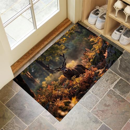 JEDTAKCT Sepia Waschbarer Teppich Rentierwald Muster 50X80Cm Herbstlandschaft Eingangsbereich Modern Fußmatte Badezimmerteppich Weich rutschfest Kleiner Kurzflor Bad Schlafzimmer JEDTAKCT Sepia Waschbarer Teppich Rentierwald Muster 50X80Cm Herbstlandschaft Eingangsbereich Modern Fußmatte Badezimmerteppich Weich rutschfest Kleiner Kurzflor Bad Schlafzimmer von JEDTAKCT
