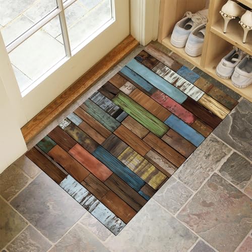 JEDTAKCT Tan Waschbarer Teppich Holz Patchwork Muster 60X90Cm Distressed Geometrisch Eingangsbereich Modern Fußmatte Badezimmerteppich Weich rutschfest Kleiner Kurzflor Bad Schlafzimmer JEDTAKCT Tan Waschbarer Teppich Holz Patchwork Muster 60X90Cm Distressed Geometrisch Eingangsbereich Modern Fußmatte Badezimmerteppich Weich rutschfest Kleiner Kurzflor Bad Schlafzimmer von JEDTAKCT