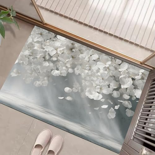 JEDTAKCT Teppiche Mit 3D Zarte Blüten, Pflanzenästhetik Teppich Weiche, Silbergrau rutschfeste Fußmatte Waschbarer Teppich Für Eingang Badezimmer Treppe Spielzimmer Fußmatte, 40X60Cm JEDTAKCT Teppiche Mit 3D Zarte Blüten, Pflanzenästhetik Teppich Weiche, Silbergrau rutschfeste Fußmatte Waschbarer Teppich Für Eingang Badezimmer Treppe Spielzimmer Fußmatte, 40X60Cm von JEDTAKCT
