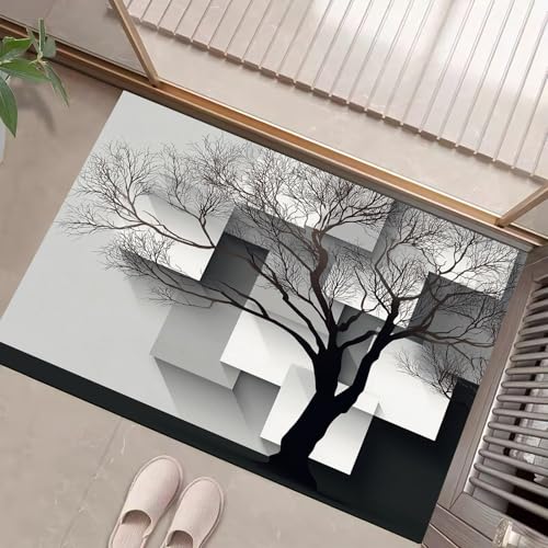 JEDTAKCT Teppiche Mit Abstrakter Lebensbaum, Einfache Geometrie Teppich Weiche, Anthrazitgrau rutschfeste Fußmatte Waschbarer Teppich Für Eingang Badezimmer Treppe Spielzimmer Fußmatte, 50X80Cm JEDTAKCT Teppiche Mit Abstrakter Lebensbaum, Einfache Geometrie Teppich Weiche, Anthrazitgrau rutschfeste Fußmatte Waschbarer Teppich Für Eingang Badezimmer Treppe Spielzimmer Fußmatte, 50X80Cm von JEDTAKCT