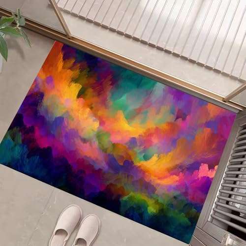JEDTAKCT Teppiche Mit Aquarell-Doodle, Abstrakter Wirbel Teppich Weiche, Dunkelviolett rutschfeste Fußmatte Waschbarer Teppich Für Eingang Badezimmer Treppe Spielzimmer Fußmatte, 60X90Cm JEDTAKCT Teppiche Mit Aquarell-Doodle, Abstrakter Wirbel Teppich Weiche, Dunkelviolett rutschfeste Fußmatte Waschbarer Teppich Für Eingang Badezimmer Treppe Spielzimmer Fußmatte, 60X90Cm von JEDTAKCT