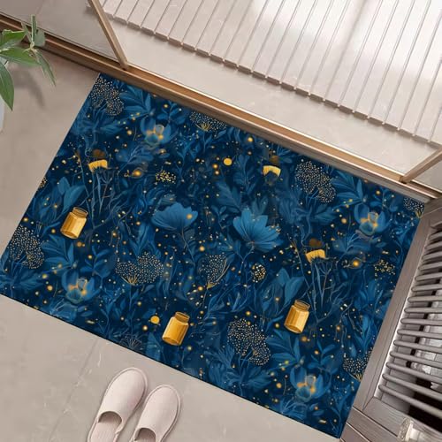 JEDTAKCT Teppiche Mit Fantasiepflanzen, Glühwürmchen-Sternenhimmel Teppich Weiche, Marineblau rutschfeste Fußmatte Waschbarer Teppich Für Eingang Badezimmer Treppe Spielzimmer Fußmatte, 80X120Cm JEDTAKCT Teppiche Mit Fantasiepflanzen, Glühwürmchen-Sternenhimmel Teppich Weiche, Marineblau rutschfeste Fußmatte Waschbarer Teppich Für Eingang Badezimmer Treppe Spielzimmer Fußmatte, 80X120Cm von JEDTAKCT