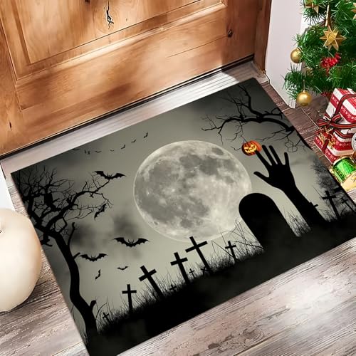 JEDTAKCT Teppiche Mit Fledermausfriedhof, Vollmond-Nachthimmel Teppich Weiche, Dunkelgrau rutschfeste Fußmatte Waschbarer Teppich Für Eingang Badezimmer Treppe Spielzimmer Fußmatte, 80X120Cm JEDTAKCT Teppiche Mit Fledermausfriedhof, Vollmond-Nachthimmel Teppich Weiche, Dunkelgrau rutschfeste Fußmatte Waschbarer Teppich Für Eingang Badezimmer Treppe Spielzimmer Fußmatte, 80X120Cm von JEDTAKCT