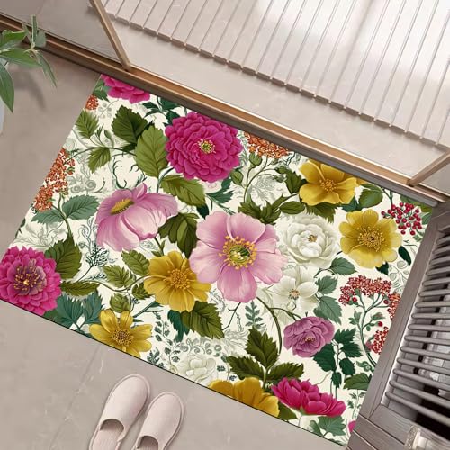 JEDTAKCT Teppiche Mit Frühlingsblumen, Mittelalterliche Pflanzen Teppich Weiche, Beige rutschfeste Fußmatte Waschbarer Teppich Für Eingang Badezimmer Treppe Spielzimmer Fußmatte, 60X90Cm JEDTAKCT Teppiche Mit Frühlingsblumen, Mittelalterliche Pflanzen Teppich Weiche, Beige rutschfeste Fußmatte Waschbarer Teppich Für Eingang Badezimmer Treppe Spielzimmer Fußmatte, 60X90Cm von JEDTAKCT
