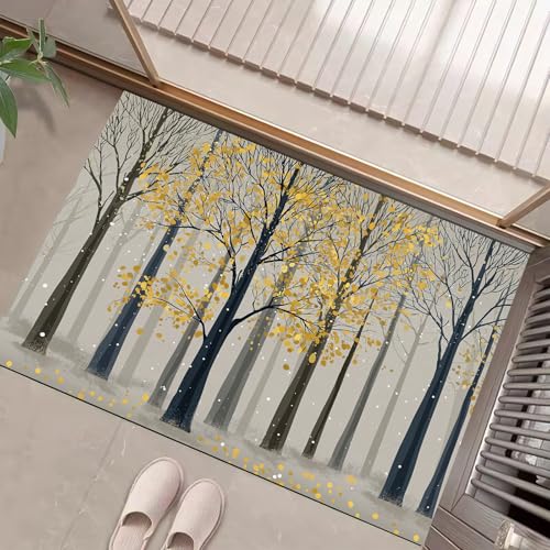 JEDTAKCT Teppiche Mit Schneeflockenwald, Herbst Poster Teppich Weiche, Anthrazitgrau rutschfeste Fußmatte Waschbarer Teppich Für Eingang Badezimmer Treppe Spielzimmer Fußmatte, 40X60Cm JEDTAKCT Teppiche Mit Schneeflockenwald, Herbst Poster Teppich Weiche, Anthrazitgrau rutschfeste Fußmatte Waschbarer Teppich Für Eingang Badezimmer Treppe Spielzimmer Fußmatte, 40X60Cm von JEDTAKCT