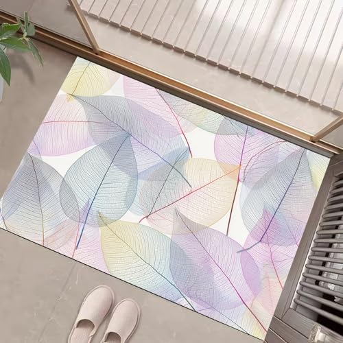 JEDTAKCT Teppiche Mit Transparente Blätter, Verträumte Pflanzen Teppich Weiche, Lavendelviolett rutschfeste Fußmatte Waschbarer Teppich Für Eingang Badezimmer Treppe Spielzimmer Fußmatte, 90X150Cm JEDTAKCT Teppiche Mit Transparente Blätter, Verträumte Pflanzen Teppich Weiche, Lavendelviolett rutschfeste Fußmatte Waschbarer Teppich Für Eingang Badezimmer Treppe Spielzimmer Fußmatte, 90X150Cm von JEDTAKCT