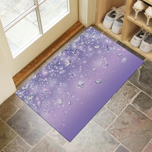 JEDTAKCT Violett Waschbarer Teppich Funkelnder Diamant Muster 80X120Cm Luxus Poster Eingangsbereich Modern Fußmatte Badezimmerteppich Weich rutschfest Kleiner Kurzflor Bad Schlafzimmer JEDTAKCT Violett Waschbarer Teppich Funkelnder Diamant Muster 80X120Cm Luxus Poster Eingangsbereich Modern Fußmatte Badezimmerteppich Weich rutschfest Kleiner Kurzflor Bad Schlafzimmer von JEDTAKCT