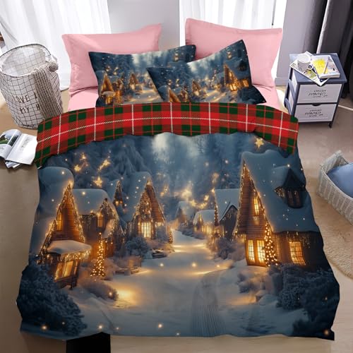JEDTAKCT Weihnachts Bettwäsche 135x200cm Weihnachtsdorf Warm Weiche Bettwäsche Set Weihnachten Microfaser Holz Bettbezug Kissenbezug 80x80cm mit Reißverschluss Winter Design bettbezüge warme JEDTAKCT Weihnachts Bettwäsche 135x200cm Weihnachtsdorf Warm Weiche Bettwäsche Set Weihnachten Microfaser Holz Bettbezug Kissenbezug 80x80cm mit Reißverschluss Winter Design bettbezüge warme von JEDTAKCT