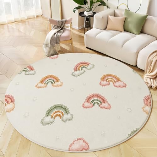 Runder Teppich Einfacher Regenbogen Waschbar rutschfest Teppich Süßer Sternenhimmel Bedruckt Wohnzimmerteppich Rund 80 cm Flauschig Creme Teppiche Für Schlafzimmer Esszimmer Küche Runder Teppich Einfacher Regenbogen Waschbar rutschfest Teppich Süßer Sternenhimmel Bedruckt Wohnzimmerteppich Rund 80 cm Flauschig Creme Teppiche Für Schlafzimmer Esszimmer Küche von JEDTAKCT