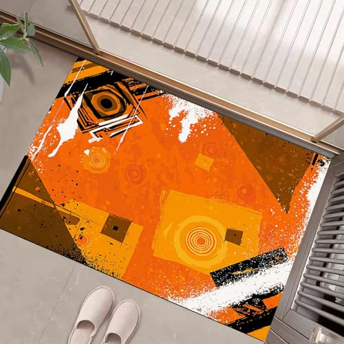 Teppiche Mit Abstrakte Geometrie, Mittelalterliche Graffiti Teppich Weiche, Gebranntes Orange Rutschfeste Fußmatte Waschbarer Teppich Für Eingang Badezimmer Treppe Spielzimmer Fußmatte, 40X60Cm Teppiche Mit Abstrakte Geometrie, Mittelalterliche Graffiti Teppich Weiche, Gebranntes Orange Rutschfeste Fußmatte Waschbarer Teppich Für Eingang Badezimmer Treppe Spielzimmer Fußmatte, 40X60Cm von JEDTAKCT