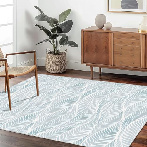 Waschbare Teppiche für Wohnzimmer, 45 x 75 cm, Blattmuster, Teppiche für Schlafzimmer, große Teppiche, ultraweich, Retro-Esszimmerteppich, rutschfest und fusselfrei, 45 x 75 cm Waschbare Teppiche für Wohnzimmer, 45 x 75 cm, Blattmuster, Teppiche für Schlafzimmer, große Teppiche, ultraweich, Retro-Esszimmerteppich, rutschfest und fusselfrei, 45 x 75 cm von JEEGIU