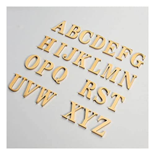 JEEIJ SHU 1 X Goldene Messingbuchstaben, Wanddekoration, Türschilder, 65 Mm, Retro-Metall, Türschilder for Hotelzimmer, Zimmernummer, Selbstklebend (Color : Letter B) von JEEIJ