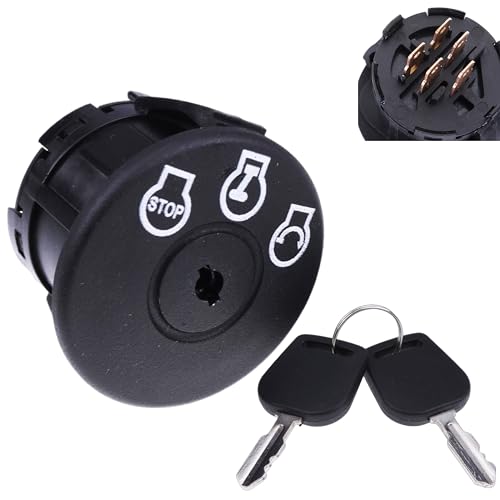 JEENDA Aufsitzrasenmäher Zündschalterschlüssel kompatibel mit MTD Craftsman 725-04659 925-04659 Cub Cadet Zero Turn Ariens Gravely Bad Boy Dixie Chopper Troy-Bilt John Deere Traktor 5 Terminals von JEENDA
