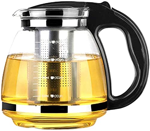 Teekanne Glas,Teekanne Mit Siebeinsatz,Hitzebeständige Glasfilter Große Kapazität Teetasse Pu'er Edelstahl (2.0L) von JEENIN