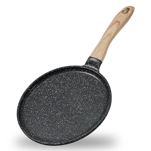 JEETEE Crepe Pan Induction 24cm, with PFAS Free Ceramic Coating Pancake Pan Cast Aluminium Frying Pan for All Types of Cookers von JEETEE