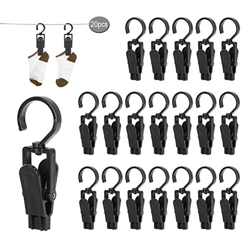 JEEZAO 20 Stück Wäscheklammern Große Handtuchklemmen,360° Drehbarer Haken mit Clips für Towel,Hut, Vorhänge,Strandtuch,Kleider,Badetuch JEEZAO 20 Stück Wäscheklammern Große Handtuchklemmen,360° Drehbarer Haken mit Clips für Towel,Hut, Vorhänge,Strandtuch,Kleider,Badetuch von JEEZAO