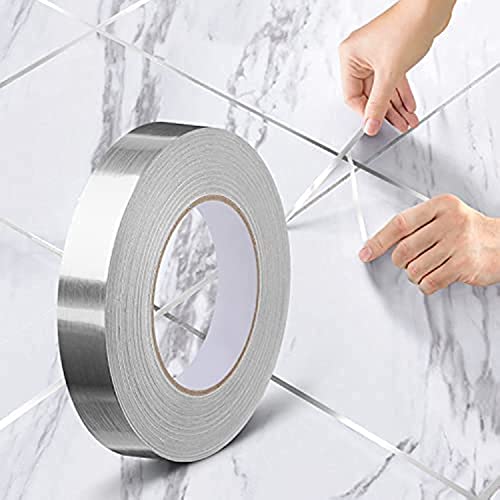 Keramikfliesen Zierleiste Selbstklebend Bodenband Dichtband Dichtungsstreifen,Dichtungsbänder Wasserdicht Schönheitsnaht Zierleisten (1*(2cm*50m),Silber) von JEEZAO