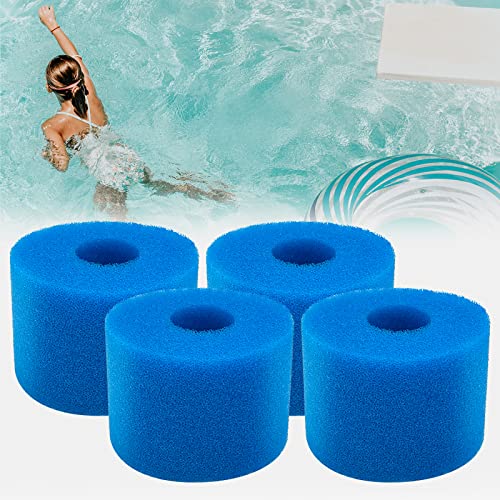 JEFFEL Filterschwamm für Intex Typ S1, Schwimmbad Filter Schaum Schwamm, Filter mit Schwammkartusche, Wiederverwendbar und Waschbar Filterschwamm (4 Pieces) von JEFFEL