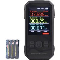 Jeffergarden - Elektromagnetischer Strahlungstester mit Batterie, tragbarer digitaler Hochfrequenz-Strahlungsdetektor, Schwarz Jeffergarden - Elektromagnetischer Strahlungstester mit Batterie, tragbarer digitaler Hochfrequenz-Strahlungsdetektor, Schwarz von JEFFERGARDEN