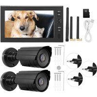 7 Zoll lcd Wireless 4CH Sicherheitsmonitorsystem Display + Kamera 2 Stück IR-Kameras Speicherkarte eu - Jeffergarden von JEFFERGARDEN