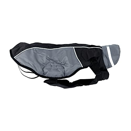 JEGGO High Heat, kälteabweisender Winter-Hundemantel, mit weichem Fleece-Innenfutter, Wasser- und Winddicht, optimale Passform, mit beidseitig zu öffnendem Reißverschluss (Asche/Grau, 52 cm) von JEGGO