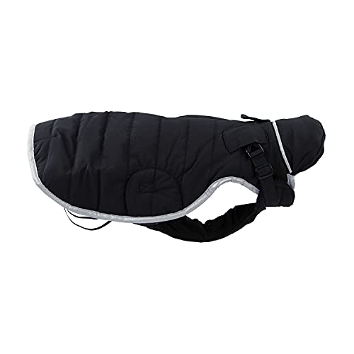 JEGGO Quilted Coat, modisch gesteppter Winter-Hundemantel, mit weichem Fleece-Innenfutter, Wasser- und Winddicht, optimale Passform, mit beidseitig zu öffnendem Reißverschluss (Anthrazit, 56 cm) von JEGGO