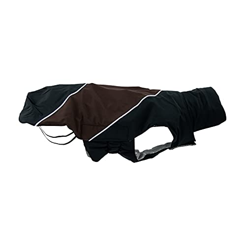 JEGGO Thermal Lining, Winter-Hundemantel, mit wärmeisolierendem Thermofutter, Wasser- und Winddicht, optimale Passform, mit beidseitig zu öffnendem Reißverschluss (braun-schwarz, 32 cm) von JEGGO