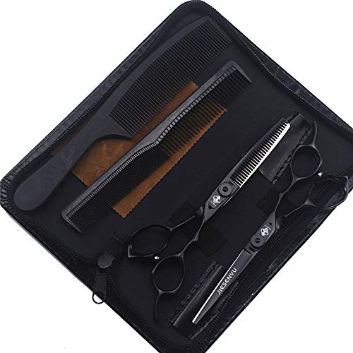 JEISENYU Friseurschere 440C aus hochwertigem Stahl, 6 Zoll, Schwarz Set von JIESENYU