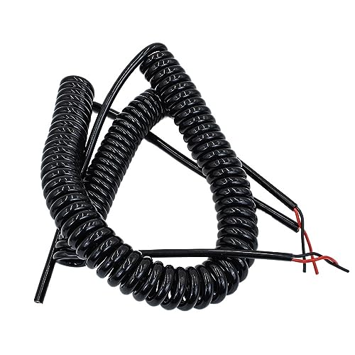 JEJKSXZTO Spiralkabel, Spiralkabel, flexibles Spiralfederkabel, 1,2 Meter, automatisch einziehbares Zugkabel, 2-adriges Kabel, 0,5 mm 0,75 Quadratmillimeter Steckerkabelbaum(5 Core,2.0mm 14AWG) von JEJKSXZTO