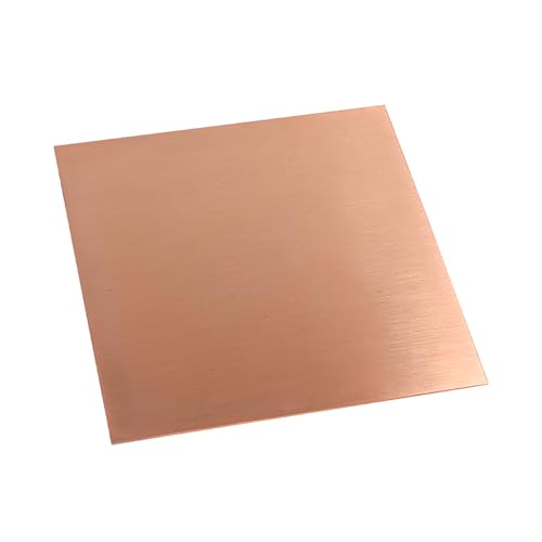 Kupferplatte aus Metall, 99,9% Kupfer, Blechstärke 2 mm, glatte Oberfläche, kann lange verwendet werden, for Handwerk, Industrie und Dekoration, Länge x Breite, 120 x 120 mm(120x120mm) von JEJKSXZTO