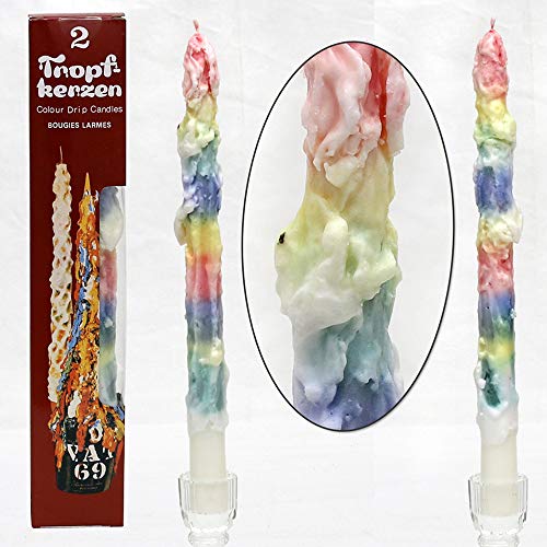 JEKA - Ebersbacher Kerzen 2er Set Tropfkerze bunt 25 x 25 x 30 cm, Kerze, Unparfümiert JEKA - Ebersbacher Kerzen 2er Set Tropfkerze bunt 25 x 25 x 30 cm, Kerze, Unparfümiert von Jeka